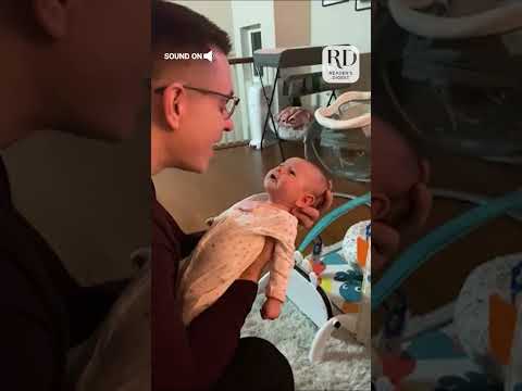 Newborn Baby Mimics Dad&#039;s Voice and Makes Him Giggle